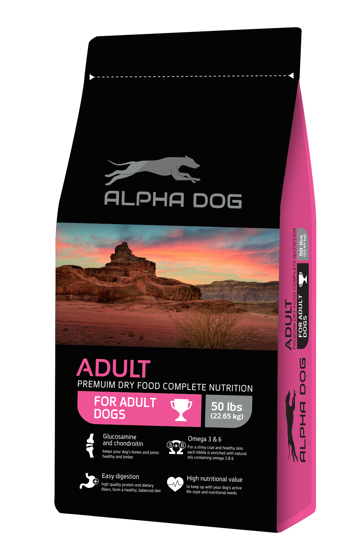 מזון כלבים אלפא דוג ALPHA DOG בוגר - עוף